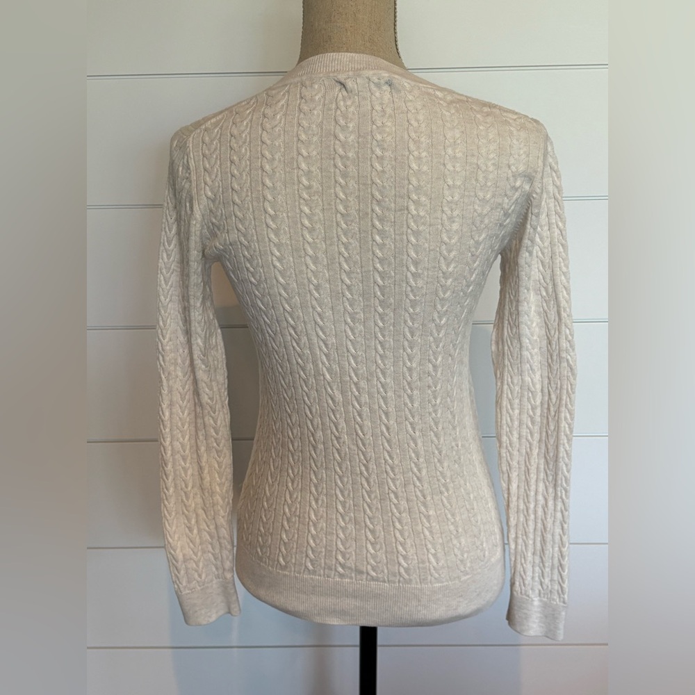 🔥SOLD🔥Tommy Hilfiger Women's Off-White Cable Knit Sweater Size Medium - Picture 2 of 4